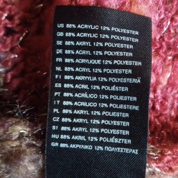 H&M oversized colorblock scarf with silver thread and tassels - Picture 4 of 5